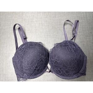 Victoria's Secret 32C  Bombshell Add 2 Cup size Bra Purple Lace  NWT